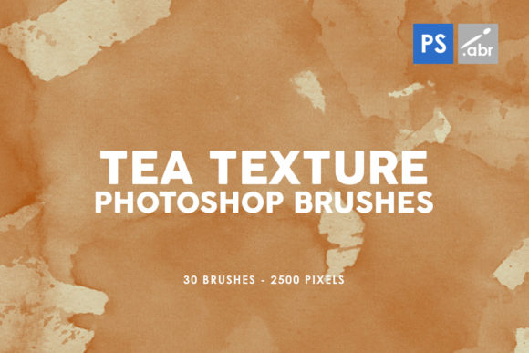 30 Tea Texture Photoshop Stamp Brushes for Creative Projects and Digital Art