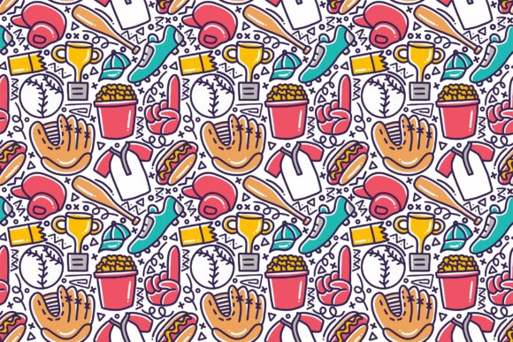 Baseball Doodle Element Seamless Pattern: A Creative Asset for Modern Design and Business