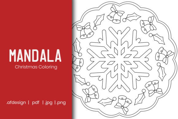 Christmas Mandala Coloring Page Design: A Versatile Creative Resource for Artists and Crafters