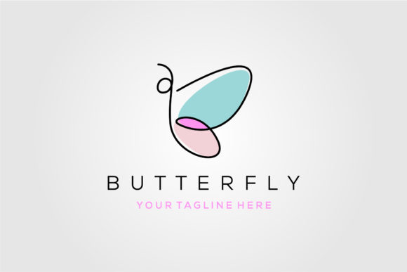 Colorful Butterfly Line Art Logo Design: A Modern and Versatile Graphic Asset