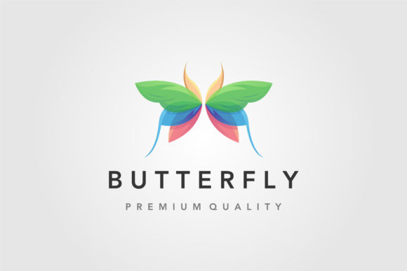 Colorful Flying Butterfly Logo Vector