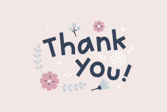 Flower and Green Leaves Thank You Card