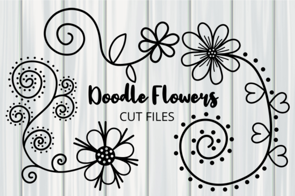 Hand Drawn Doodle Daisy Flower Cut Files