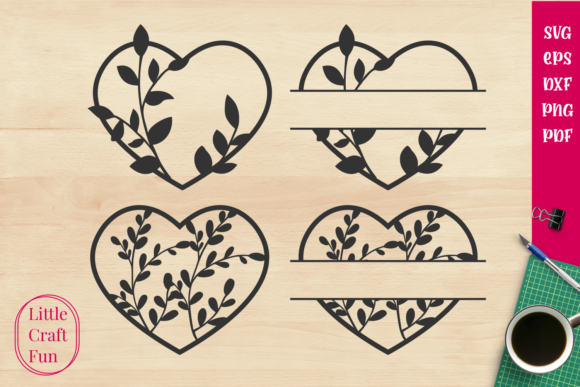 Heart Leaves and Split Monograms: A Versatile Design Asset for Creative and Professional Workflows