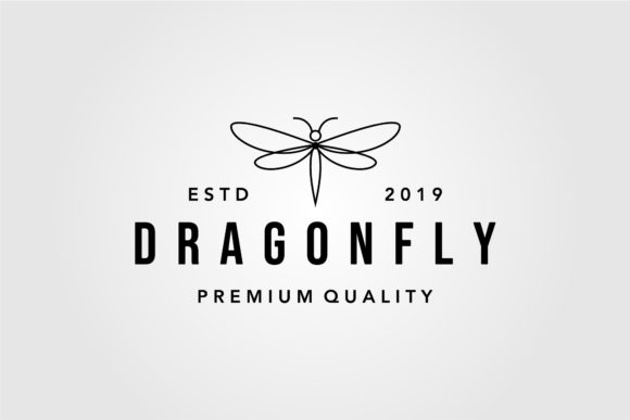 Line Art Dragonfly Vintage Logo Design I: A Timeless Symbol for Modern Branding