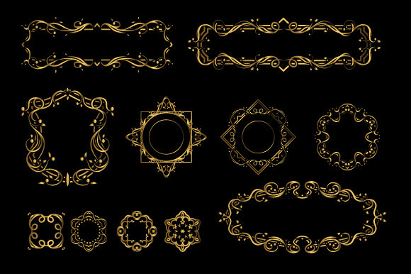 Luxury Badges and Set of Luxurious Badges with Golden Color: A Guide to Decorative Frames and Vintage Ornaments