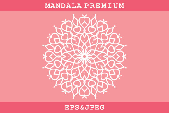 Ornament Mandala Icon on Pink Background