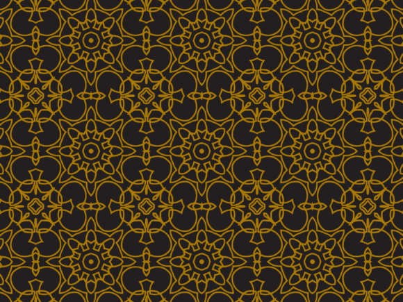 Pattern Gold Line Ornament Design