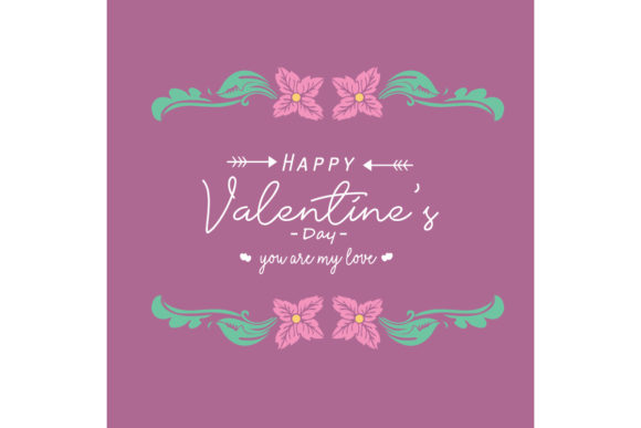 Romantic Frame for Happy Valentine Card
