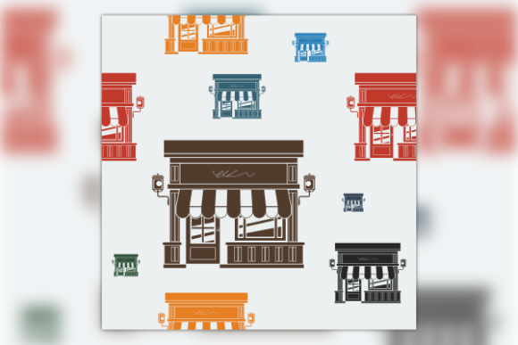 Shop Building Seamless Pattern: A Versatile Design Tool for Creative Projects