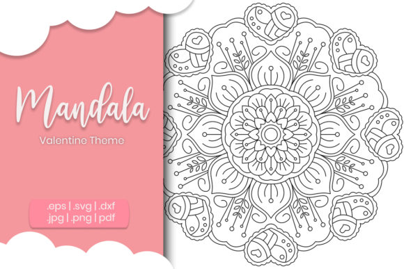 Valentine Mandala for Adult Coloring