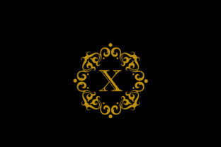 X Letter Logo in Gold Elegant Style
